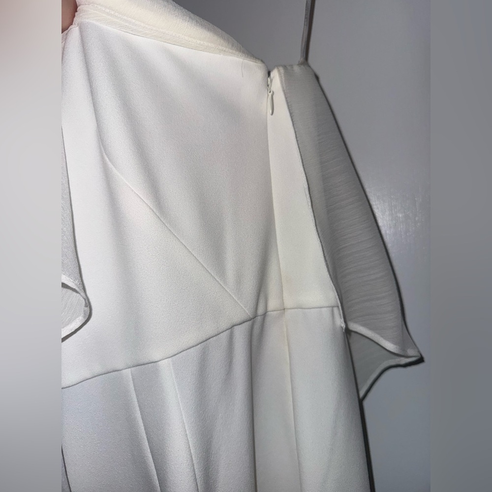 Calvin Klein One-Shoulder White Jumpsuit Size 12 - Picture 8 of 11